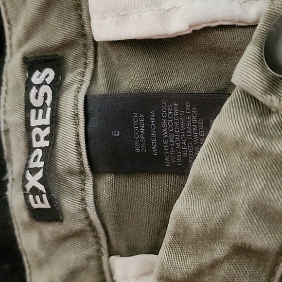 Express SZ 6 Army Green Micro Shorts - Picture 3 of 6